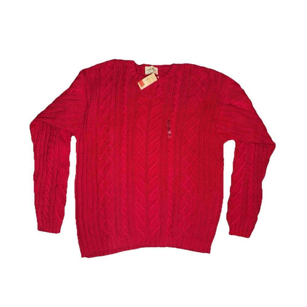 Eddie Bauer mens cable knit Sweater XL FIsherman Chunky Grandpa Holiday NEW $68